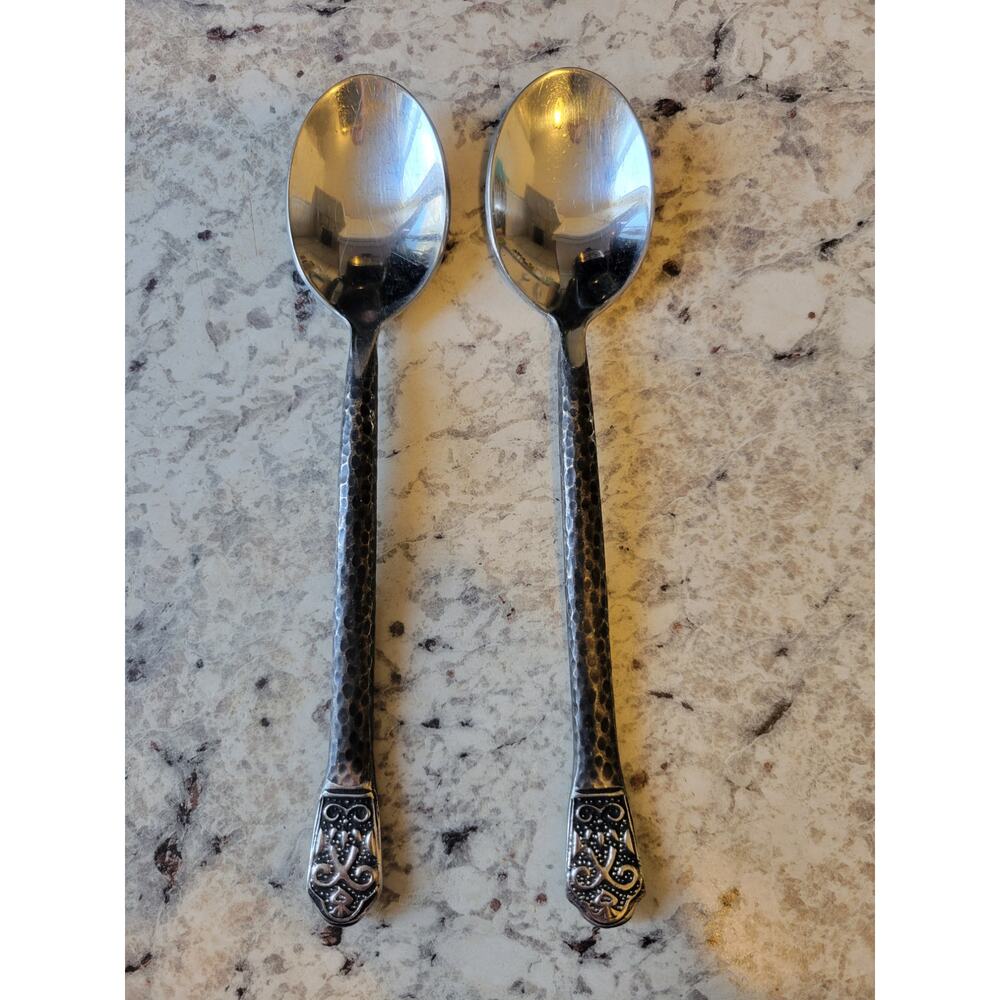 Gourmet Settings AVALON Stainless Hammered GS 18/10 Flatware 2 Teaspoons